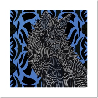 Tribal Blue Fox Posters and Art